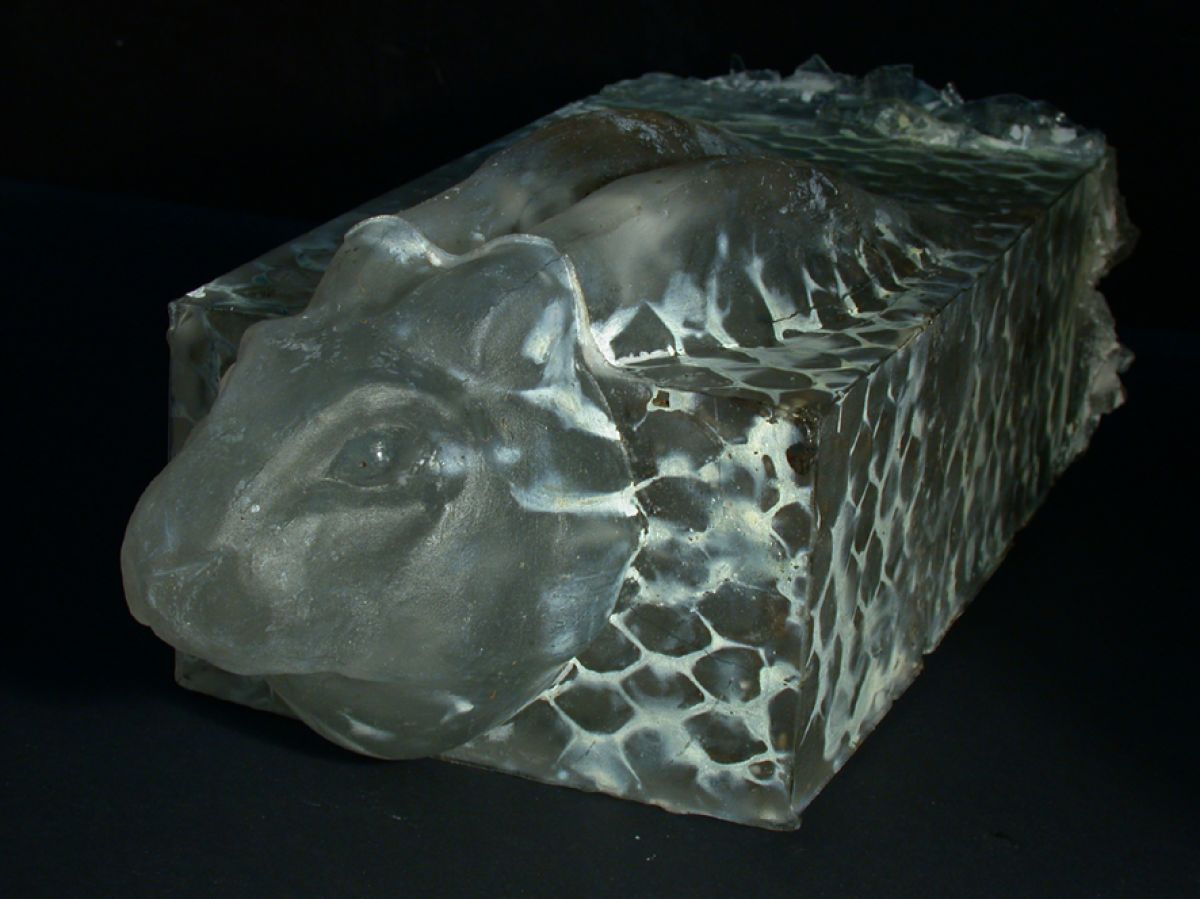 In a rabbit cage / casting glass